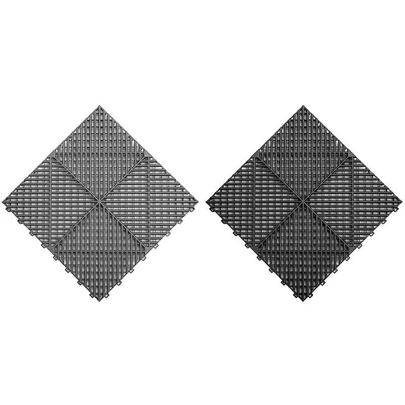 Non-Slip Interlocking Drainage Entrance Plastic PVC Floor Mat for Car Wash Auto Show 400*400*18mm Garage Floor Tile