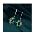 Water Drop Earrings Jewelry Luxury 925 Silver Green Emerald Zirconia Drop Earrings Fashion Women's Earrings