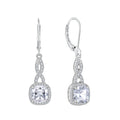 QINGXIN 925 Sterling Silver Mother's Day Gift Party Jewellery Luxury Zircon Gemstone Hoop & Huggie Drop Earrings Women