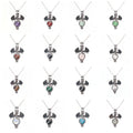 Wholesale Vintage Design Stainless Steel Gemstone Pterosaur Pendant With Stainless Steel O-type Chain Necklace