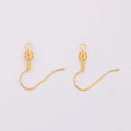 Trendy Chinese Style Lantern Earrings 18K Gold Plated Brass Hollow Ball Spring Ear Hook Not Rust Not Allergic Big Ear Hook