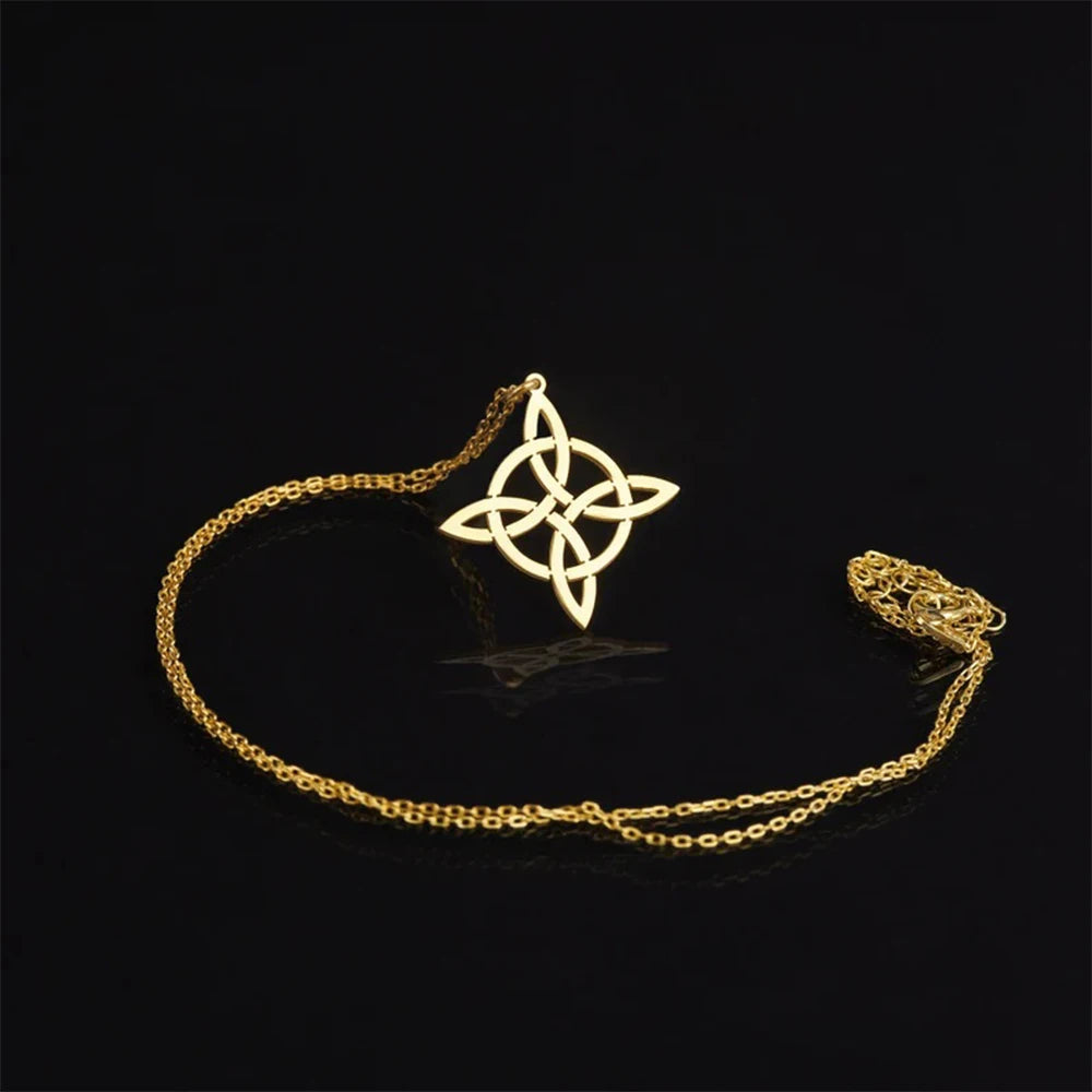 Bijoux En Acier Inoxydable. Nudo De Brujaangel Caller Sacred Geometry Charm Pagan Wiccan Jewelry Witches Knot Necklace