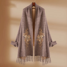Winter Wrap Scarf Autumn Winter Wool Scarf With Sleeves Unisex Scarf Cape Shawl for Women