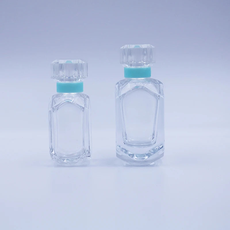 Clear Square Perfume Bottle 30ml 50ML Thick Bottom Cologne Water Bottle Custom Fragrance Bottle Luxury Cover