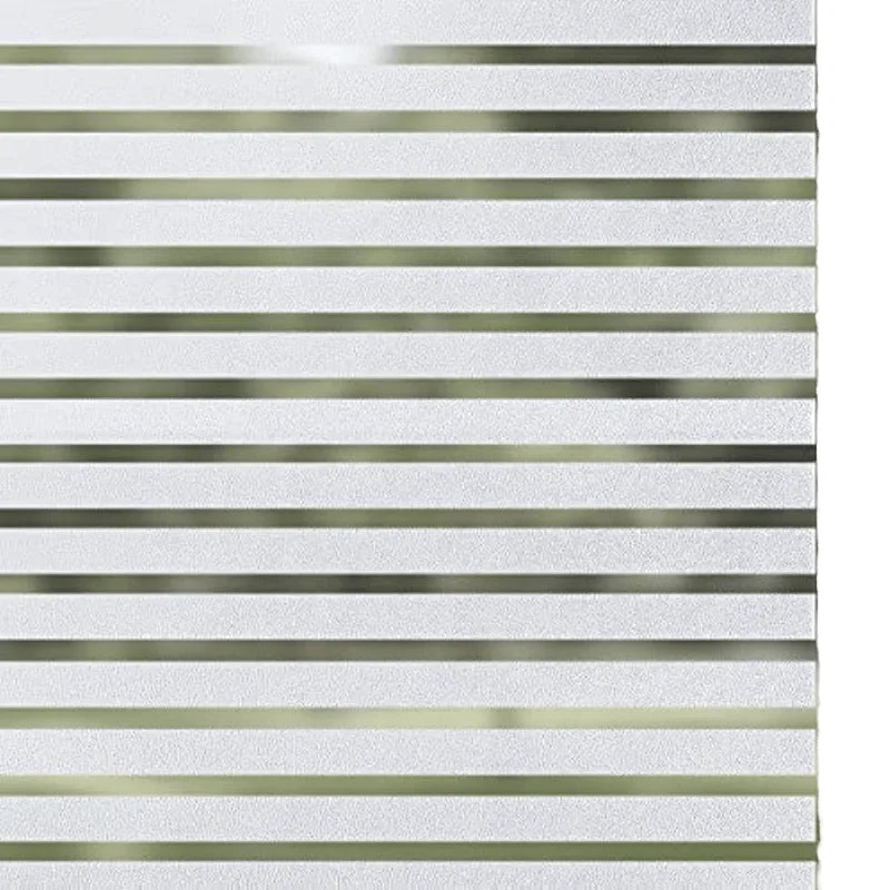 UDK Home Decor Window Film Horizontal Line Frosted Electrostatic PVC Glass PET Material with Non-Glue Removable Embossed Finish
