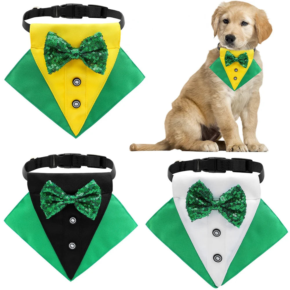 In-Stock New St. Patrick's Day Dog Bandana - Irish Festival Pet Scarf Triangle Wholesale