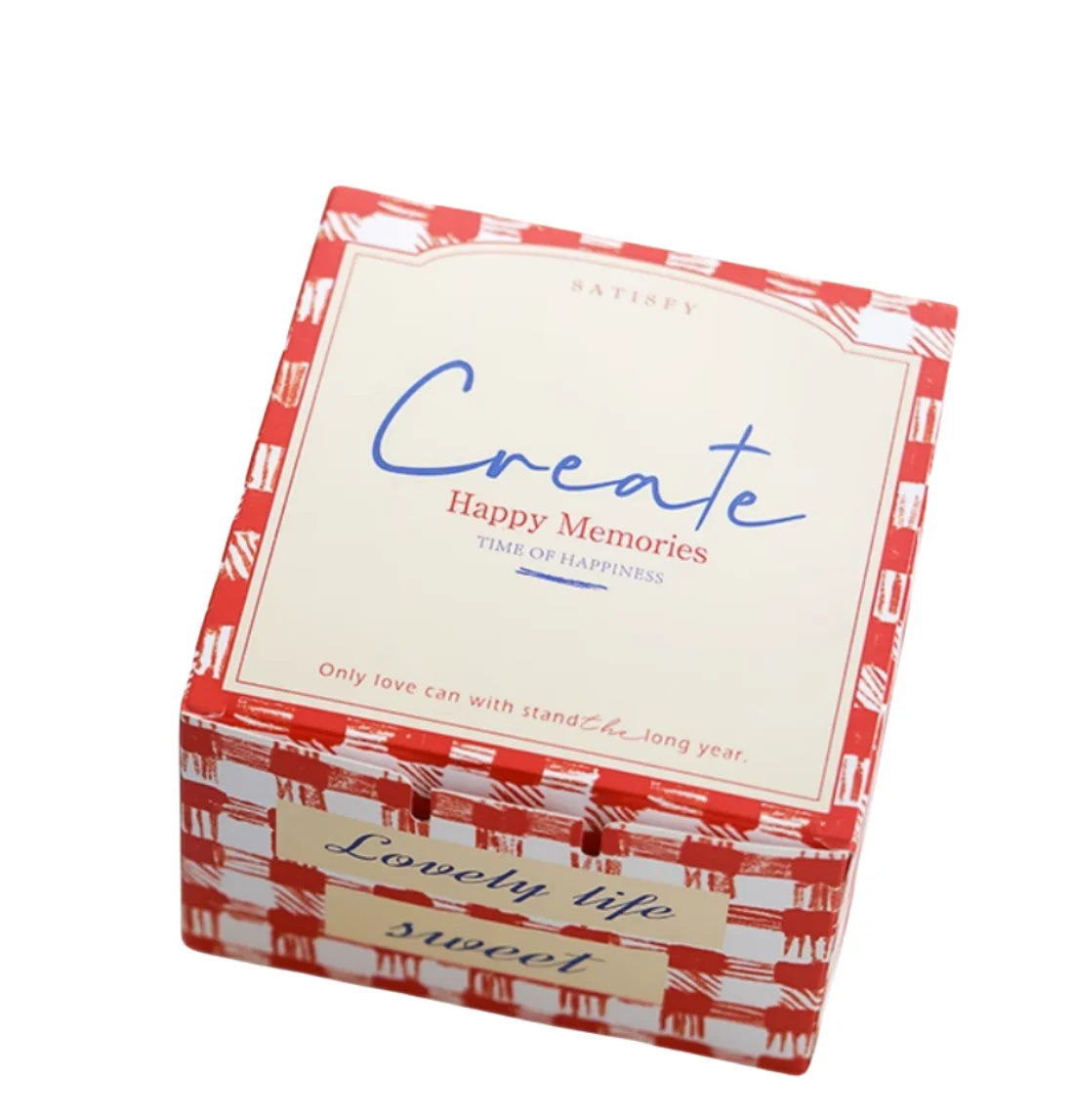 Premium Red Square Bakery Cookie Dessert Pastry Candy Small Treat Packaging Box With Lid