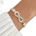 Classic Infinity Gold Plated Bracelet for Men and Women 8 Number Charm Bangle Couple Jewelry for Lovers Friends Women's Gifts