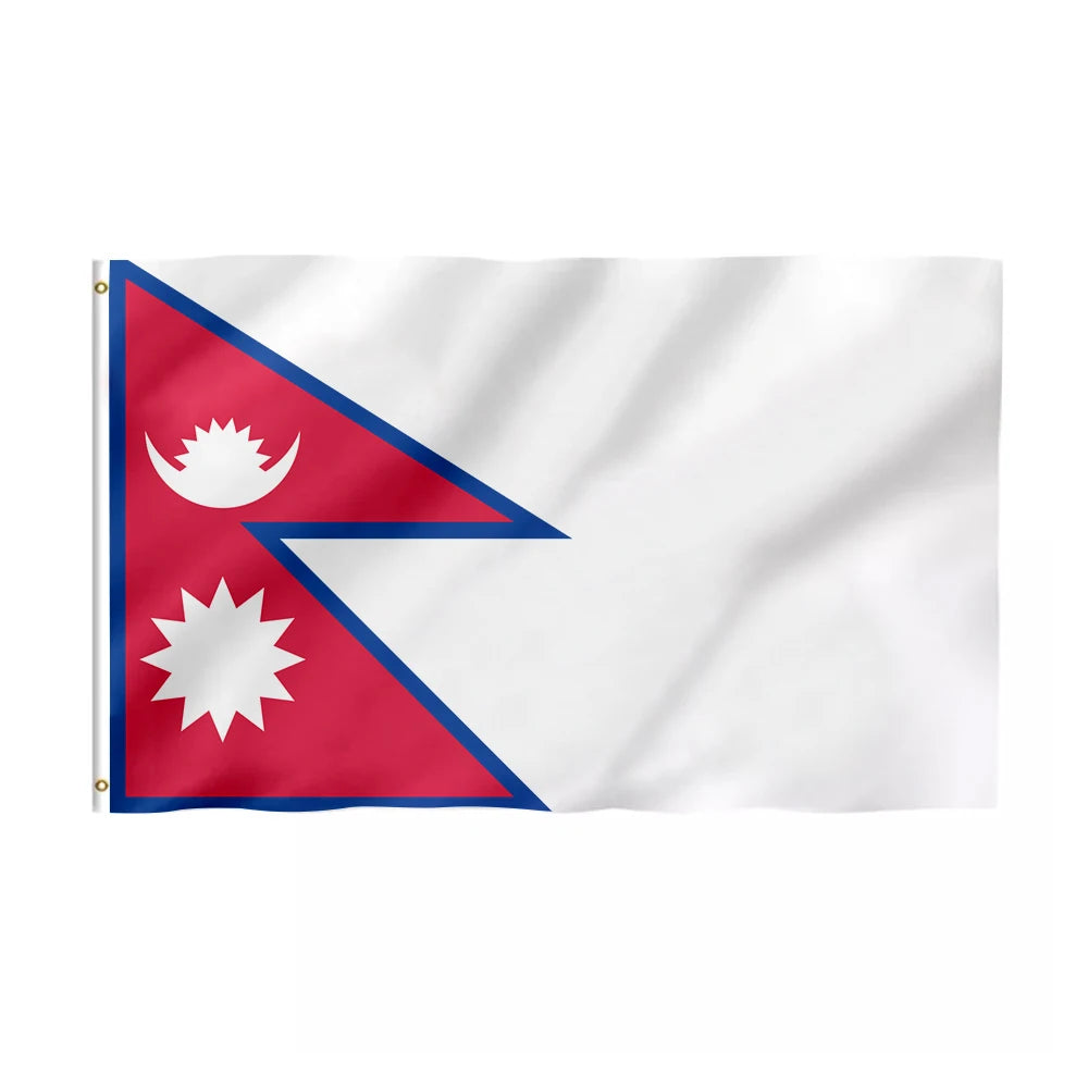 Promotional Custom Nepal National Flag 3x5ft Polyester Outdoor Banner with Custom Logo-Eco-Friendly & Durable