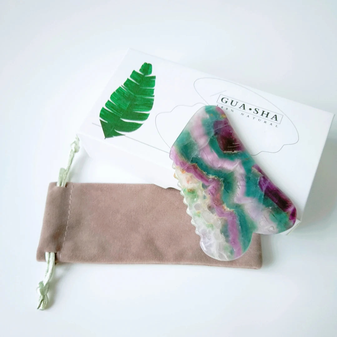 Huiying Latest Item Fluorite Stone Guasha Board Facial Gua Sha Scraping for Women Beauty
