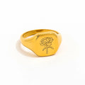 Joolim Jewelry Wholesale 18K Gold Plated Flower Linellae Stainless Steel Rings for Women Rings