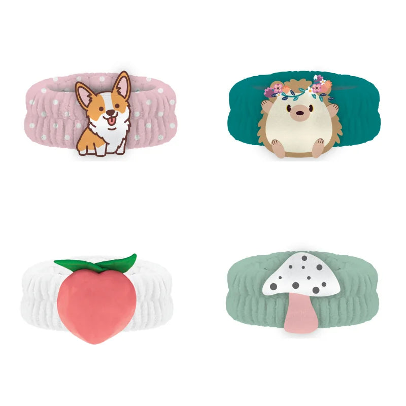New Design Cute Cartoon Beauty Spa Headband Makeup Headband with Wristband Set for Washing Face