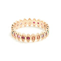 LOZRUNVE 925 Sterling Silver Clear Rainbow CZ Delicate Evil Eye Eternity Ring for Women