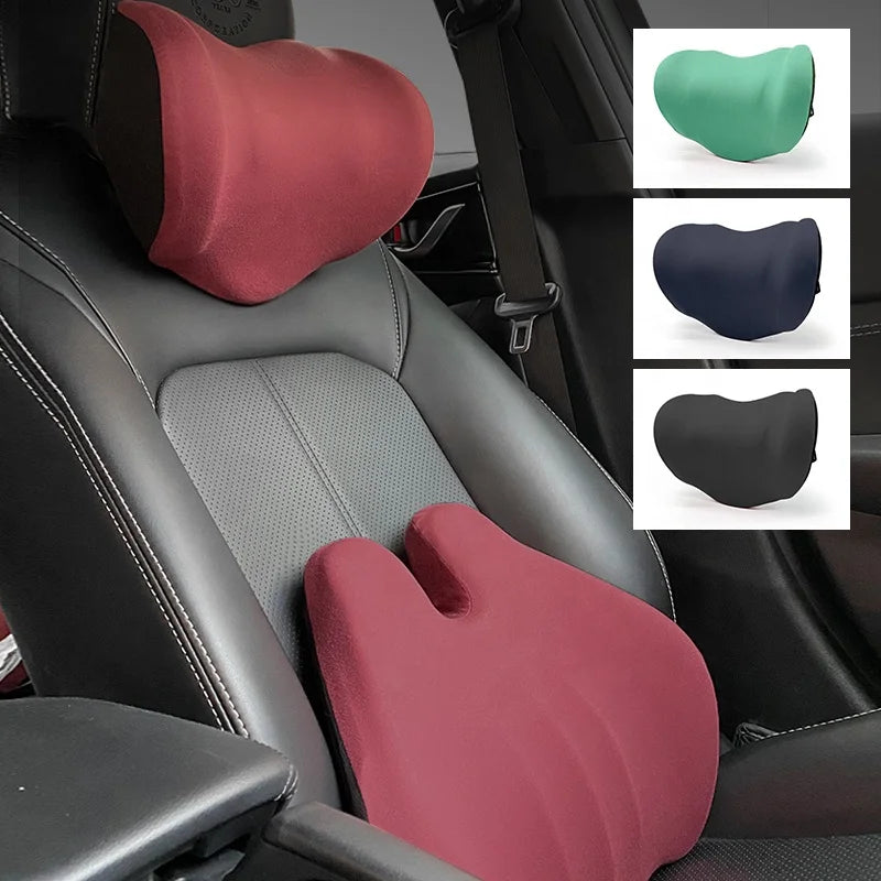 Ergonomic Car Travel Neck Support Pillow Eye Mask Earplugs Memory Foam Gel Infused Adjustable Strap Removable Cover OEKO-TEX