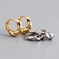 Europe Fashion 925 Sterling Silver Chunky Punk Twist Gold Plated Hoop Earrings for Women Jewelry Drop Shipping