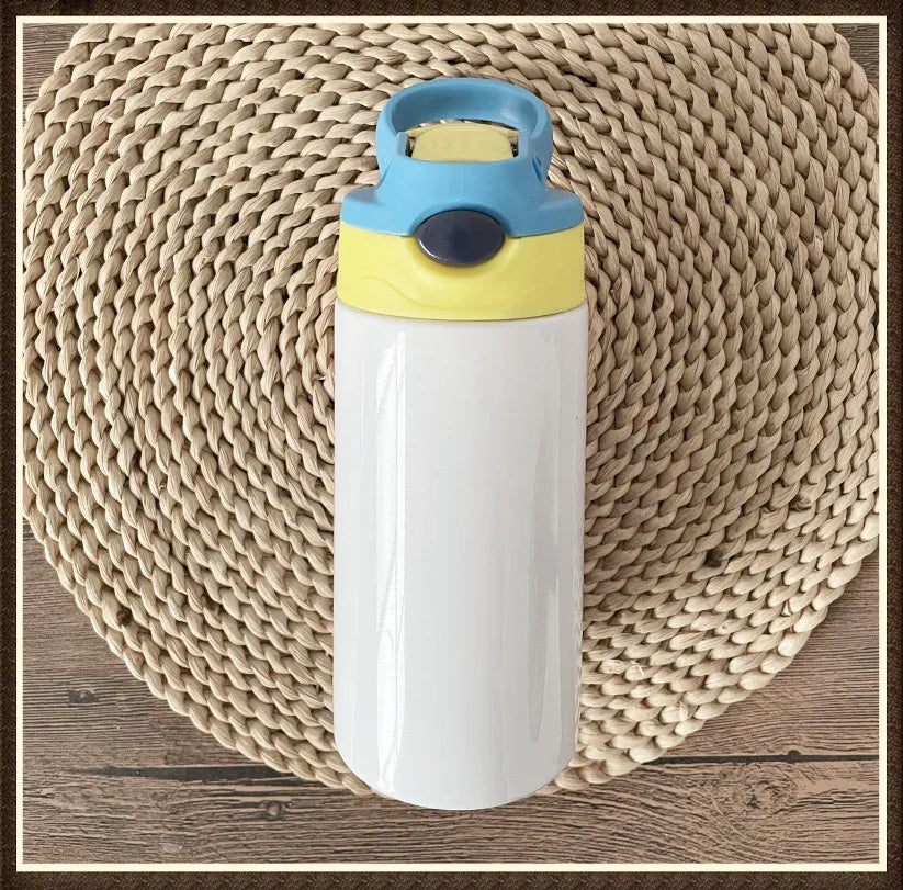 Thermal Sublimation 304 Stainless Steel Thermos Cup Duck Beak Cup Double Layer Children's Cup with Straw
