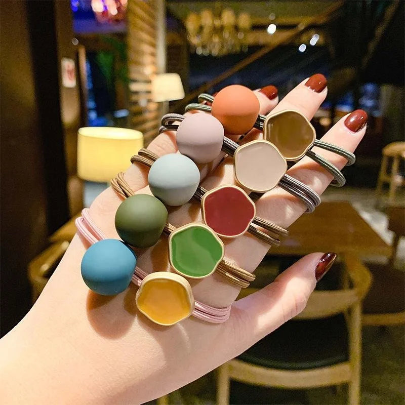 New Fashion Simple Candy Color Elastic Plastic Hair Band Girls Sweet Hair Accessories for Ponytail