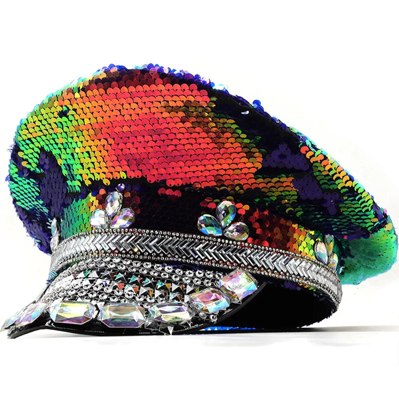 Novelty Bridal Hat Bachelorette Parties Bride Weddings Rhinestone festival sequin party hats cosplay costume Captain Hat