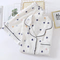 Japanese Summer New Ladies Cotton Gauze Short Sleeve Shorts Pajamas Suit Cute Heart-shaped Thin Section Home Service Suit Woman