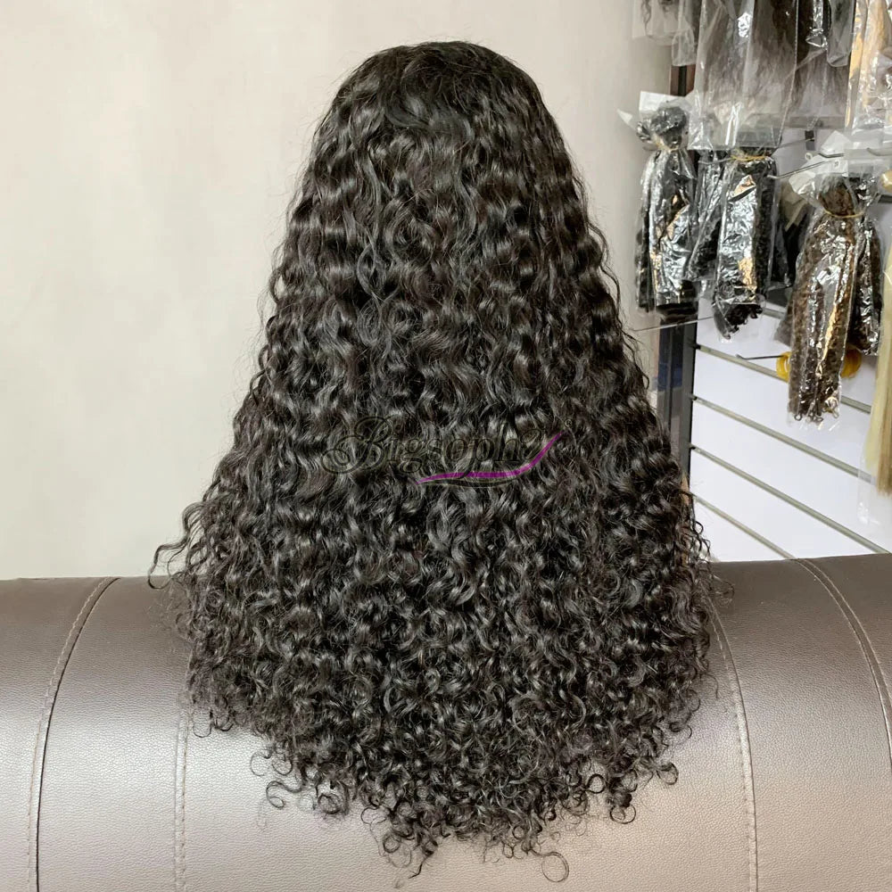 Human Hair Peluca250 Density Human Hair WigSDD 22 Inch Luxury Curl 5X5 Lace Closure Nature Color Wig