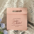 Elegant Custom Foil LOGO Pink Paper Bag Shopping Handbag Packaging Tote Bag for Wedding Gift