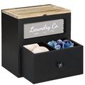 Wooden Laundry Pod Dryer Sheet Holder Wall Mount Organizer Bamboo Laundry Pods Container Caddy Sheet Holder with Drawer and Lid