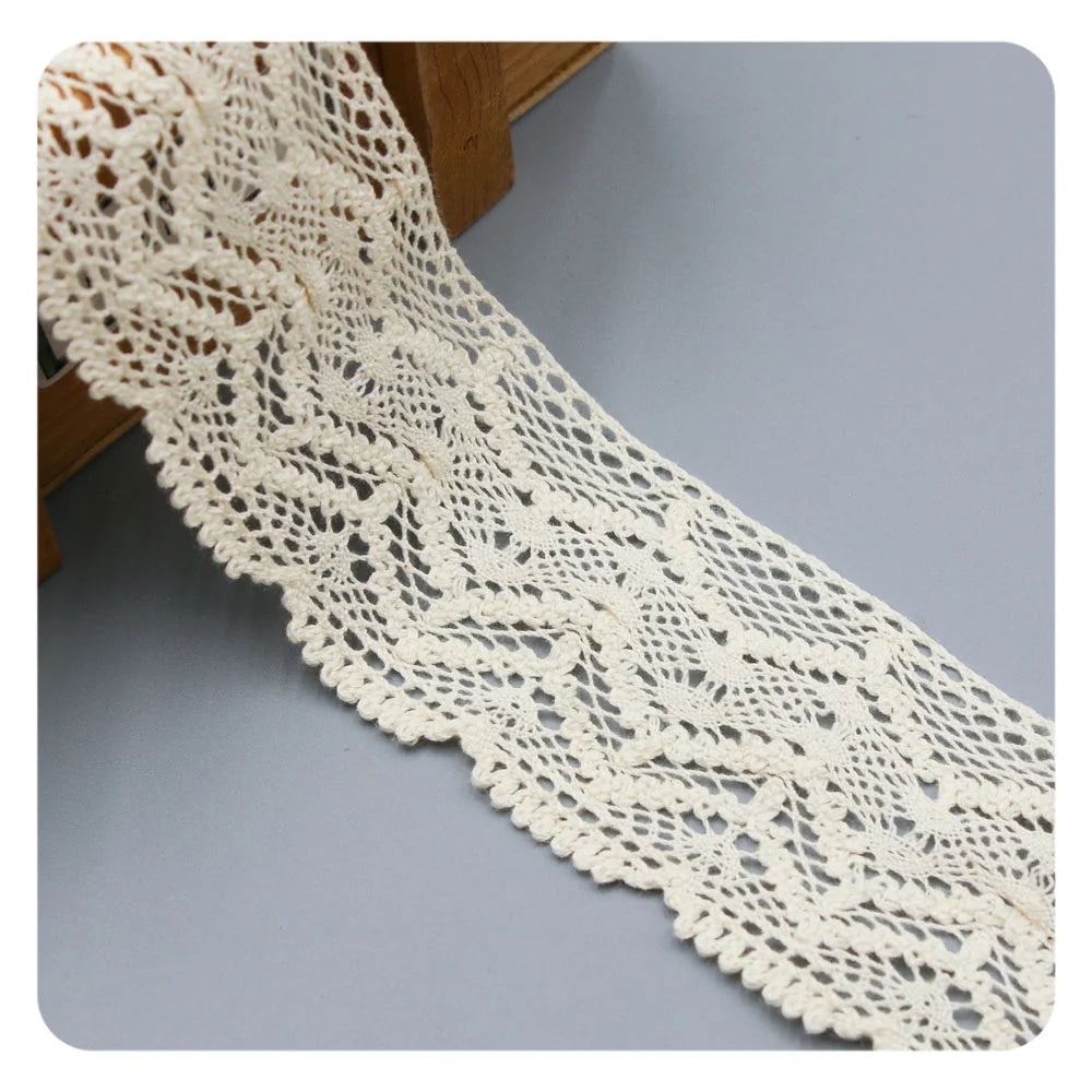 Hot Sale 100% Cotton Lace Trim Skin-friendly Border Crochet Lace Trim for Clothing