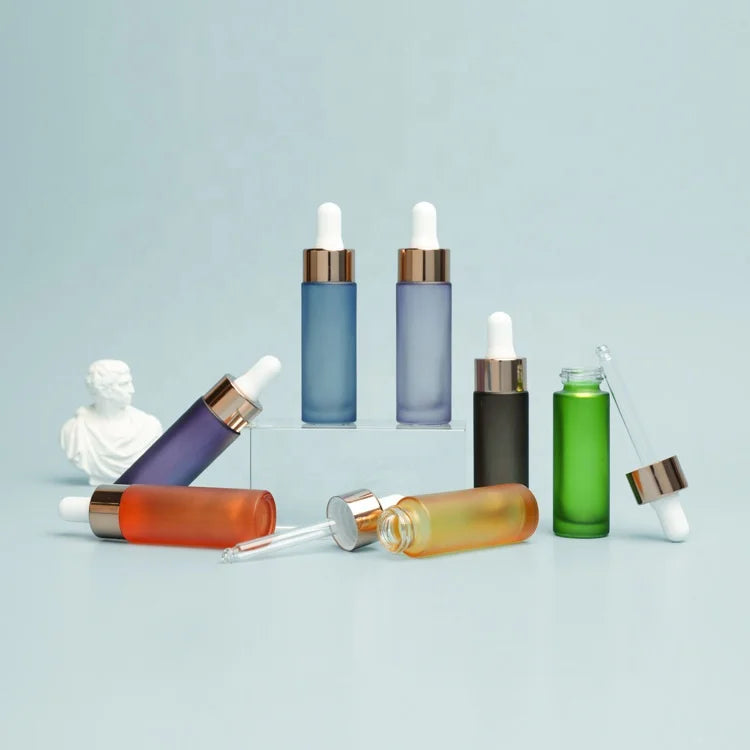 15ml 18ml Amber Dropper Glass Bottle Custom Color Cosmetic Sub-packing Containers Dropper Essential Oil Packaging Glass Bottle