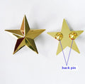 40MM 3D Gold Star Lapel Pin Star Badge Emblem Manufacturer Gold Five Star Metal Badge