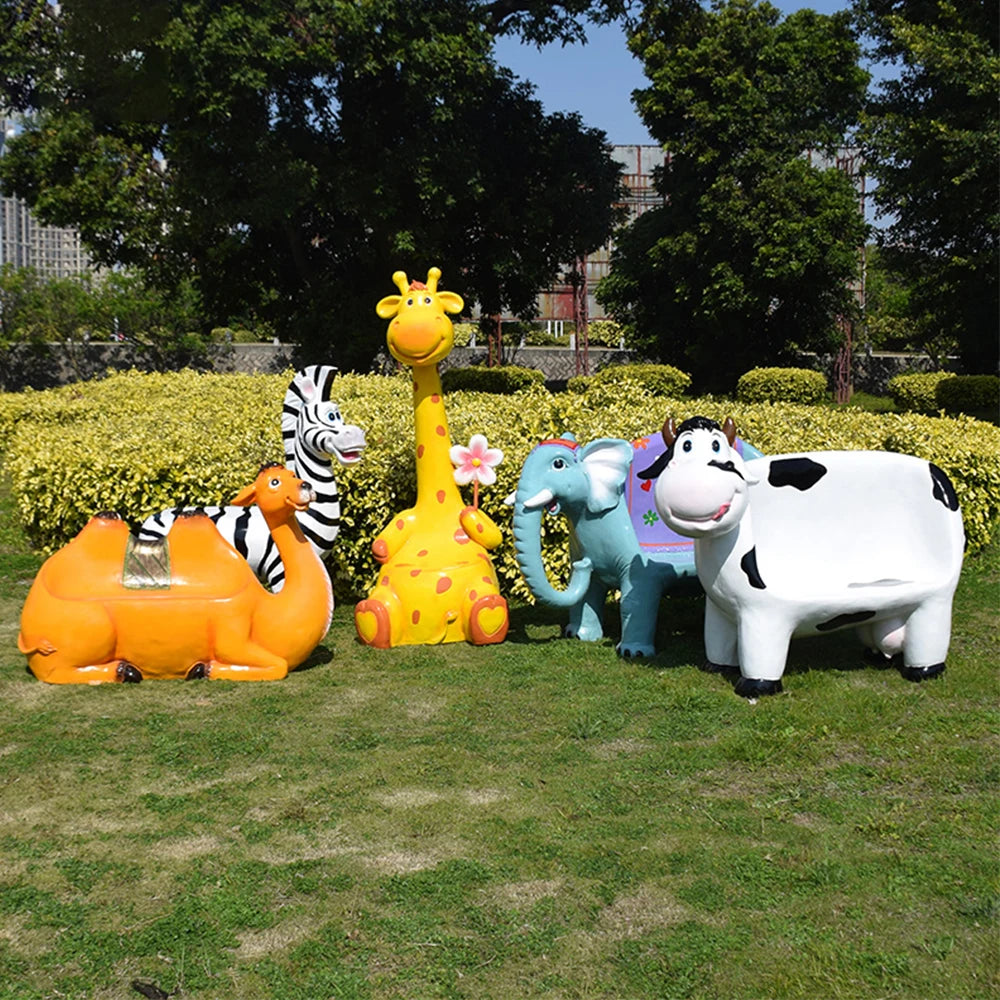 Customized Big Outdoor Theme Park Fiberglass Sculpture Dinosaur Chair