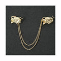 Fashion Bee Elk Dragon Head Vintage Men Long Chain Brooches Suit Men's Clothing Accessories Ornament Animal Eagle Brooch