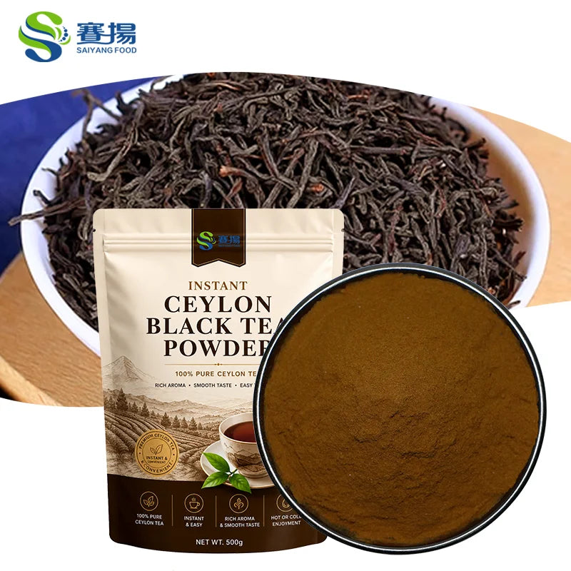 EU&NOP Organic Instant Black Tea Powder  Sri Lanka Black Tea Water Soluble Black Tea Powder Ceylon Black Tea Powder