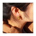 New Spring Jewelry 18K PVD Gold Delicate High Quality Polished Beaded Ear Cuff Stud Earrings for Women