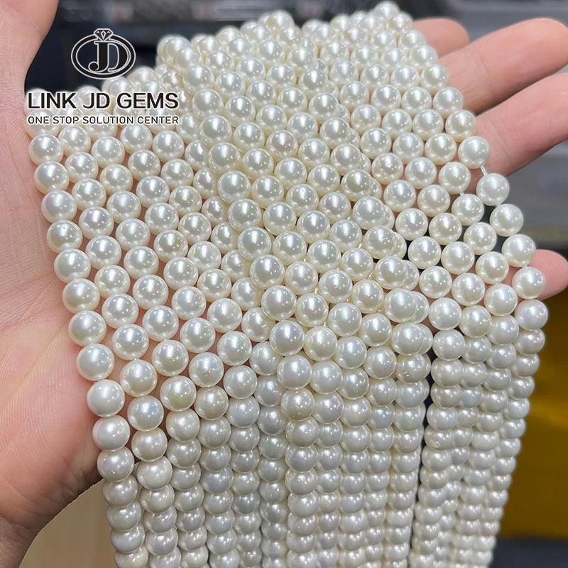 JD 4mm 5mm 7mm Natural Freshwater Shell Polished Loose Spacer Beads 7A Plated Colored White Shell Beads for Jewelry Making