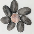 Wholesale Natural Polished Silver Obsidian Palm Stone  Crystal  Shiny Silver Obsidian Tumbled Stone for Healing Decoration