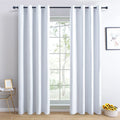 White Blackout Curtains Light Blocking Window Draperies for Bedroom Basic Blackout Window White Curtains With Grommet