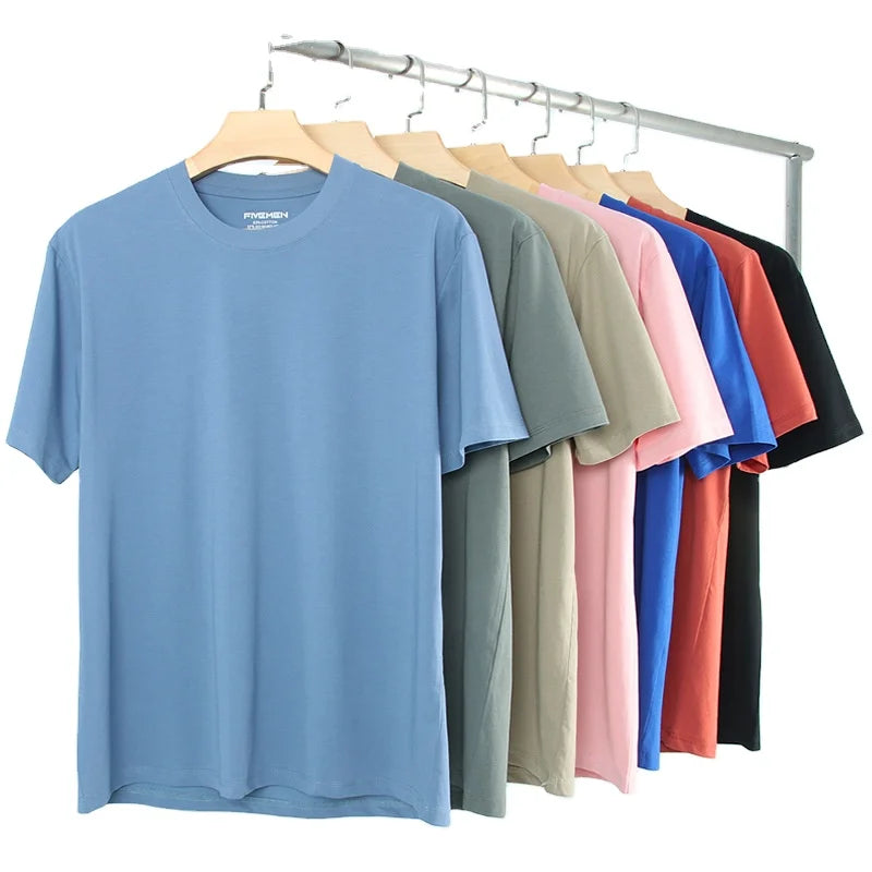 Men's Highweight Custom 100% Cotton T-Shirt Oversized Heavy Weight Short Sleeves Plus Size with Printing Option