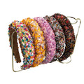 Baroque Colorful Rhinestone Ornament Wide Band Headband with Exaggerated Candy Style