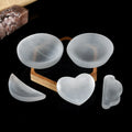 New Arrivals Heart Cloud Moon Shape Polished Plaster Natural Crystal Carving Stone White Selenite Bowl