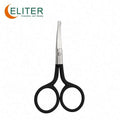 Eliter Hot Sell In Stock Black Soft Touch Stainless Steel Eyebrow Scissor Curved And Round Facial Hair Scissors Men