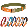 Custom Personalized Dog Collar with Metal Buckle Adjustable Solid Pattern Ribbons Decoration Leather & Nylon for Dogs