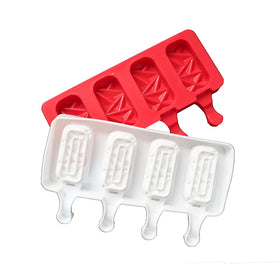 BPA Free Silicone Popsicle Molds 4 Cavities Small Rhombus Shape Homemade Ice Cream Baking Molds for DIY Ice Cream Mold