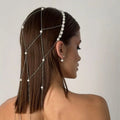 Pearl Tassel Hair Band Long Tassel Chain HeadPieces Mesh Headwear Women's Headband