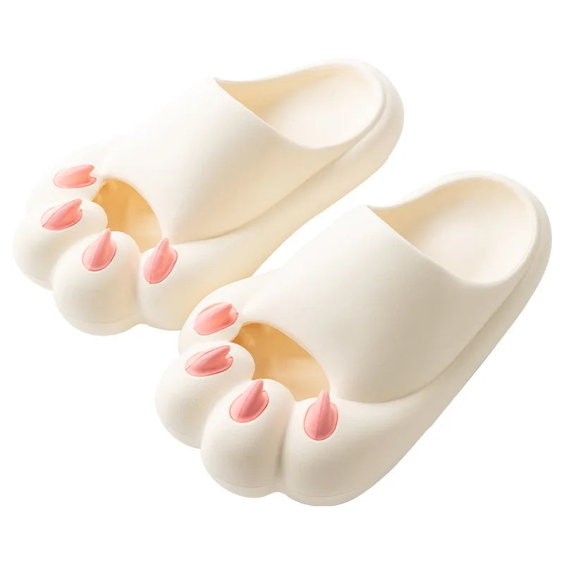 Female Summer EVA Soft Sole Cute Hot Sale Cat Claw slippers Cartoon Outdoor Wear Close Toe Indoor Thick Sole Cool Slides