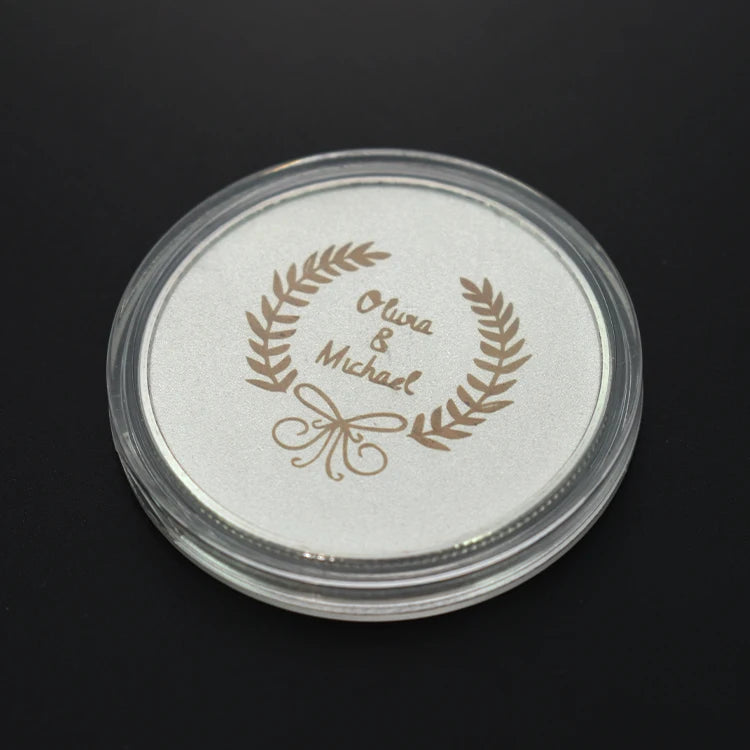 Engravable Coins Personalized Custom Souvenir Logo Laser Round Metal Plated Blank Challenge Coin