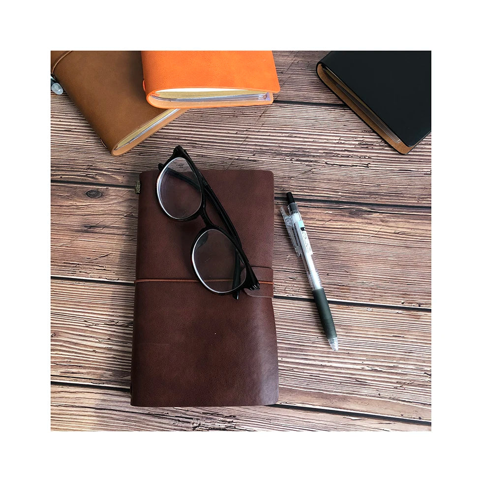 Luxury Retro Leather Soft Cover Elastic Bound Agendas Reusable Writing Notepad Handmade Diary Small A6 Travel Journal Notebook