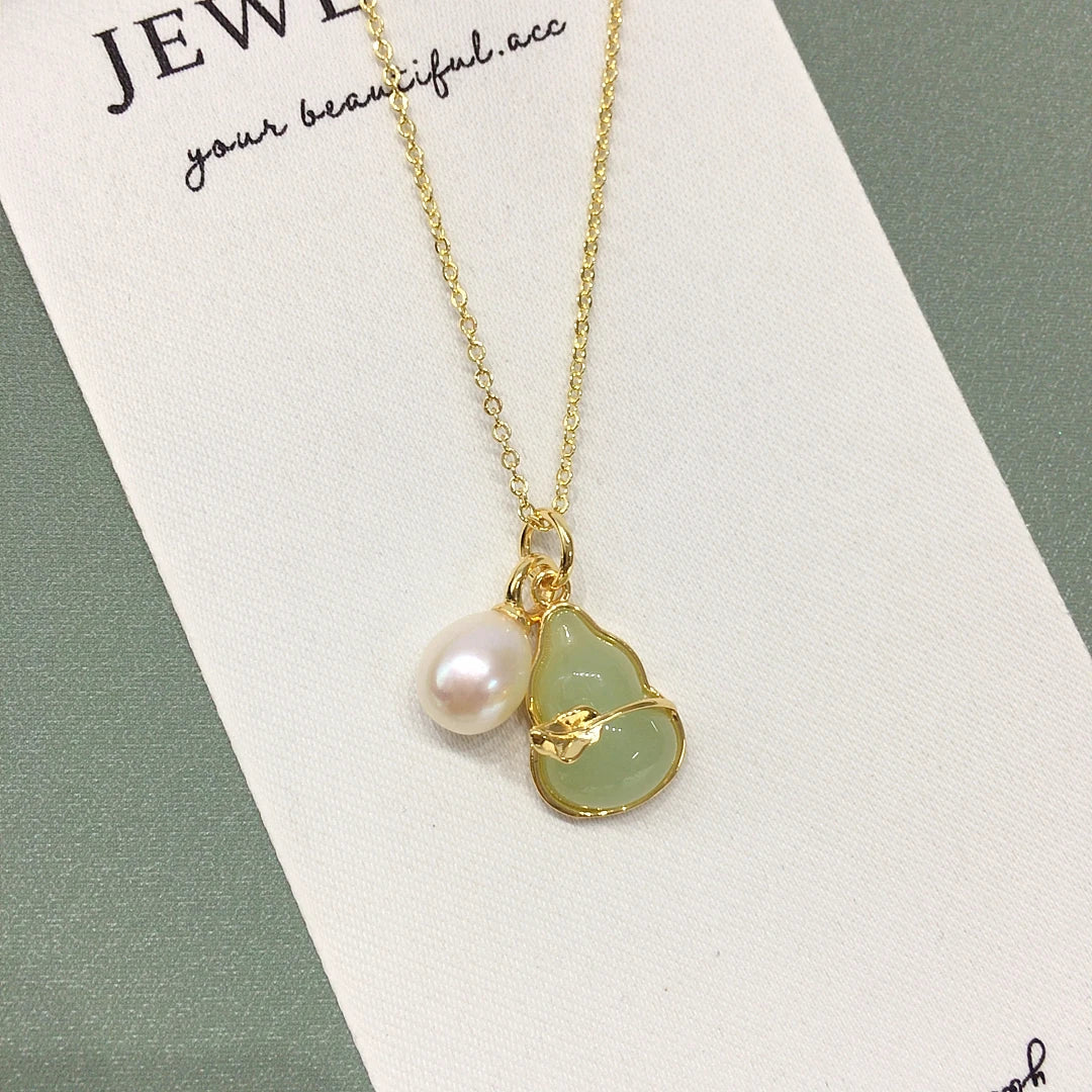 Wholesale New Chinese-style Gourd Natural Freshwater Pearl Necklace Jewelry for Women