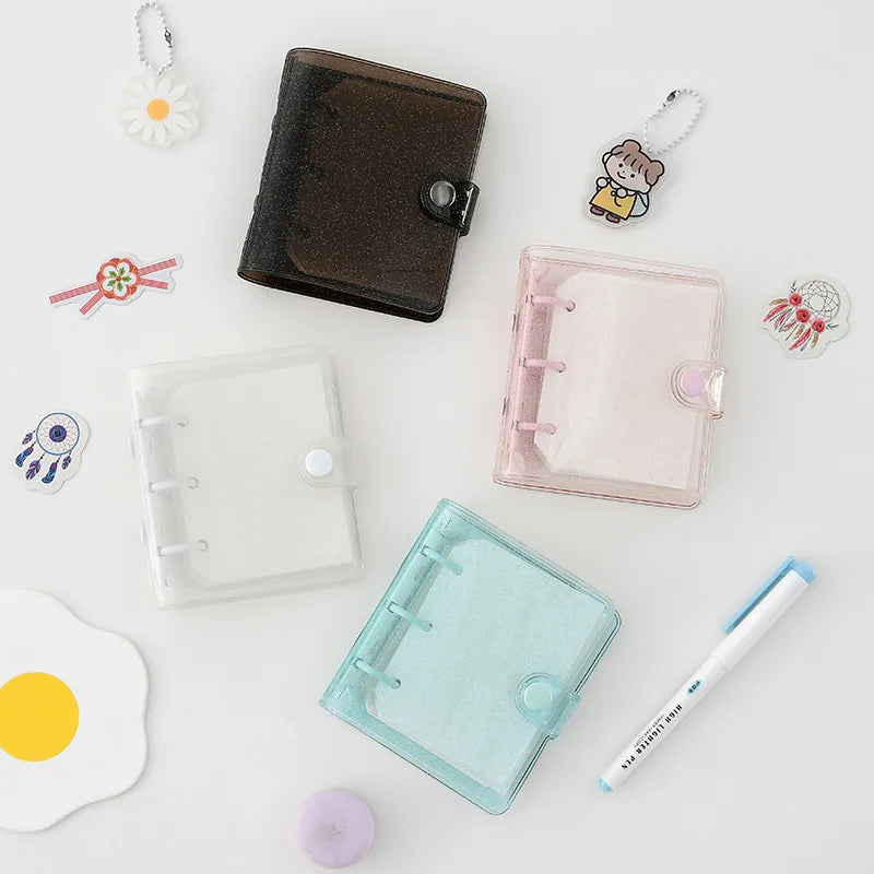 2021 Hot Sales Glitter Clear Plastic 3-Ring PVC Binder Loose-Leaf Planner with Gift-Friendly Refillable Cover