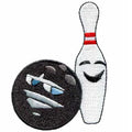 Cheerful/Laborious/Smiling Embroidered Patches 2.0 Inch Wide Bowling Bowl Iron-On for Clothing Made of Felt