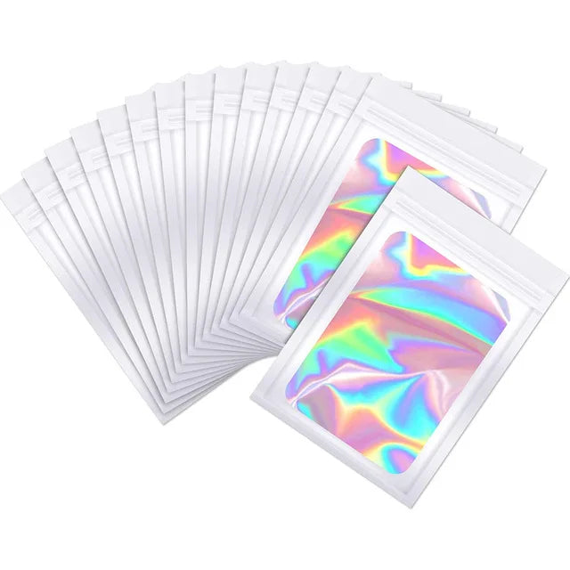 Wholesale Color Laser Ziplock Bag Color Window Bone Bag Jewelry Fishing Gear Gift Hardware Accessories Color Plastic Bag